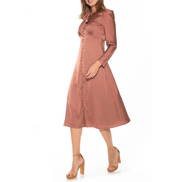 Alexia Admor Vicki Bow Tie Puff Sleeve Dress - Picture 2 of 5